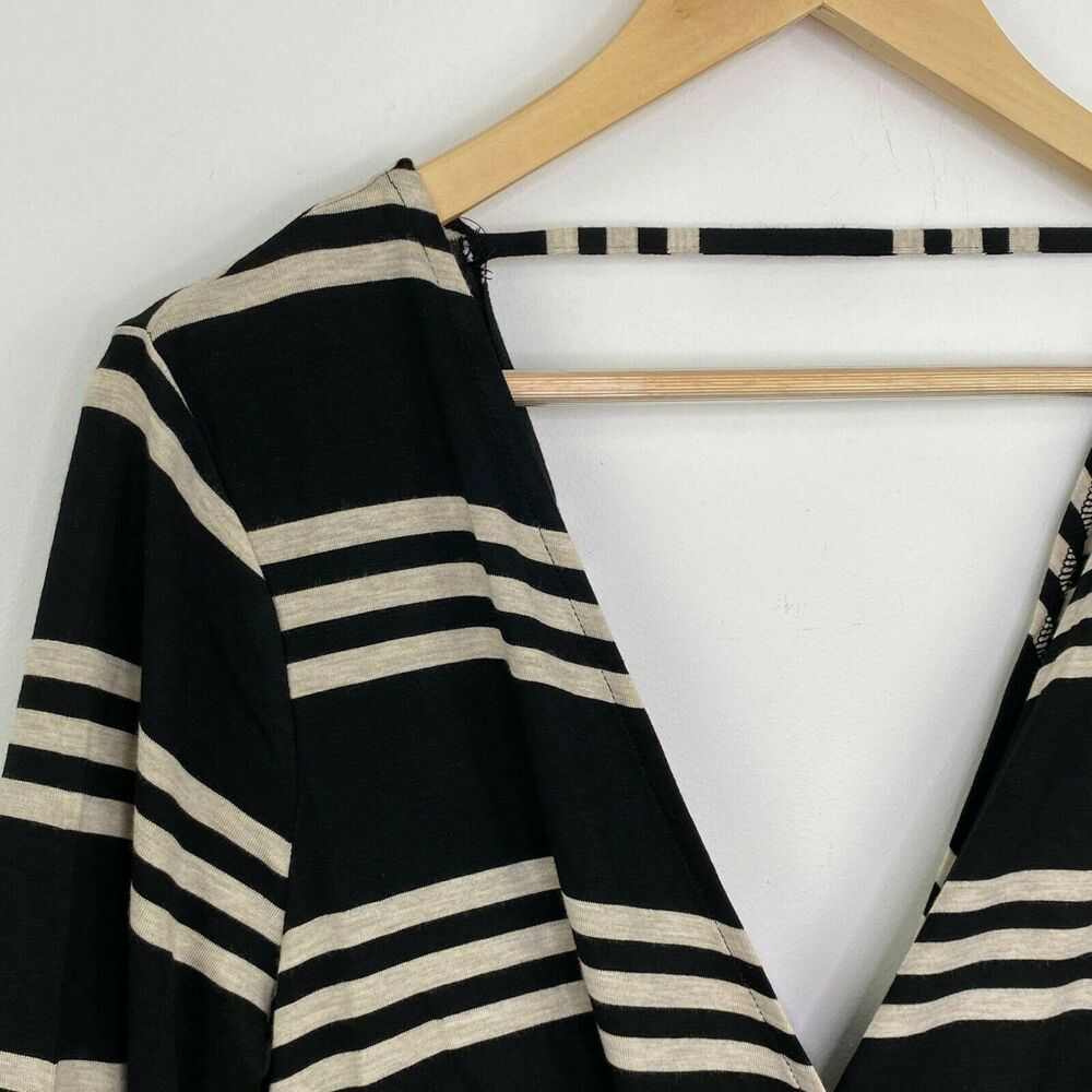 Chaser Womens Black Striped V Neck Bell Sleeve Top Women Sz M Y2K‎ Edgy Festival - Picture 4 of 8